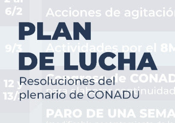 PLAN DE LUCHA DOCENTE POR LA LEY DE FINANCIAMIENTO